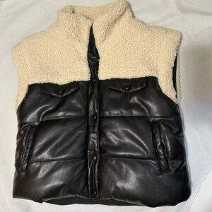 Boheme faux leather and Sherpa vest